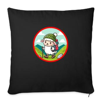Colline de marche Moutons - Coussin et housse de 45 x 45 cm - noir - Devant