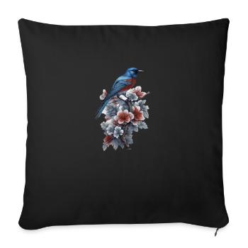 Oiseau - Coussin et housse de 45 x 45 cm - noir - Devant