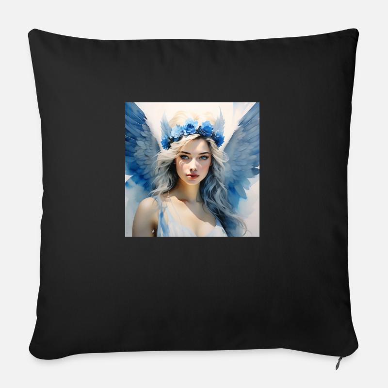 Femme Ange - Coussin et housse de 45 x 45 cm - noir