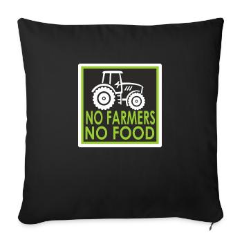 No Food - No Farmers - Sofakissen mit Füllung 45 x 45 cm - Schwarz - Vorne