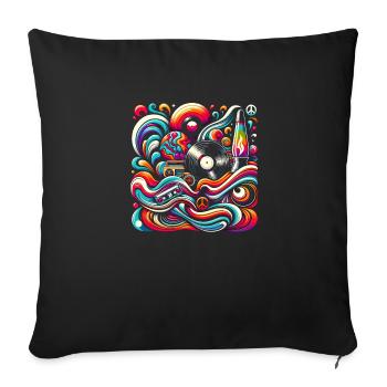 Retro Swirl Vibes - Sofa pillow with filling 45cm x 45cm - black - Front