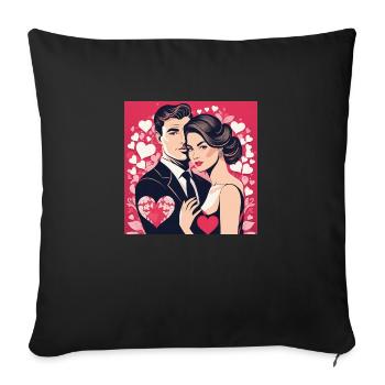 Couple in love - Sofa pillow with filling 45cm x 45cm - black - Front