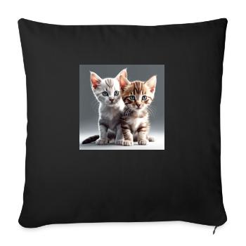 Cute kittens - Sofa pillow with filling 45cm x 45cm - black - Front