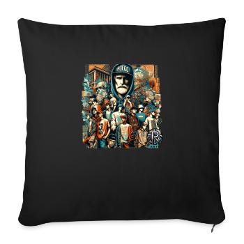 RuegoArts - Coussin et housse de 45 x 45 cm - noir - Devant