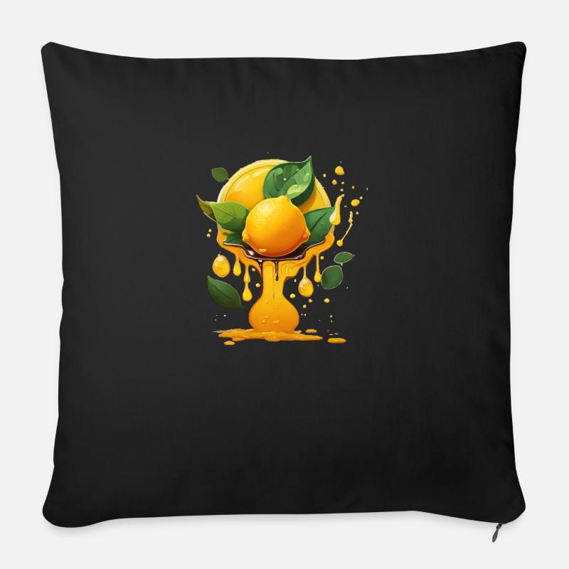 Zitrone - Sofakissen mit Füllung 45 x 45 cm - Schwarz