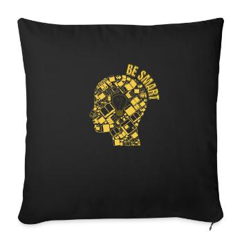 Be smart - Sofa pillow with filling 45cm x 45cm - black - Front