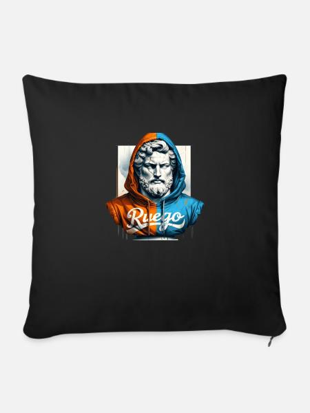 Ρουγεο - "Ruego" - Sofakissen mit Füllung 45 x 45 cm - Schwarz