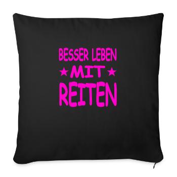 Chevaucher - Coussin et housse de 45 x 45 cm - noir - Devant