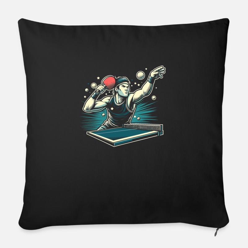 Ping Pong - Coussin et housse de 45 x 45 cm - noir
