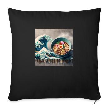 Mon bol de ramen - Coussin et housse de 45 x 45 cm - noir - Devant