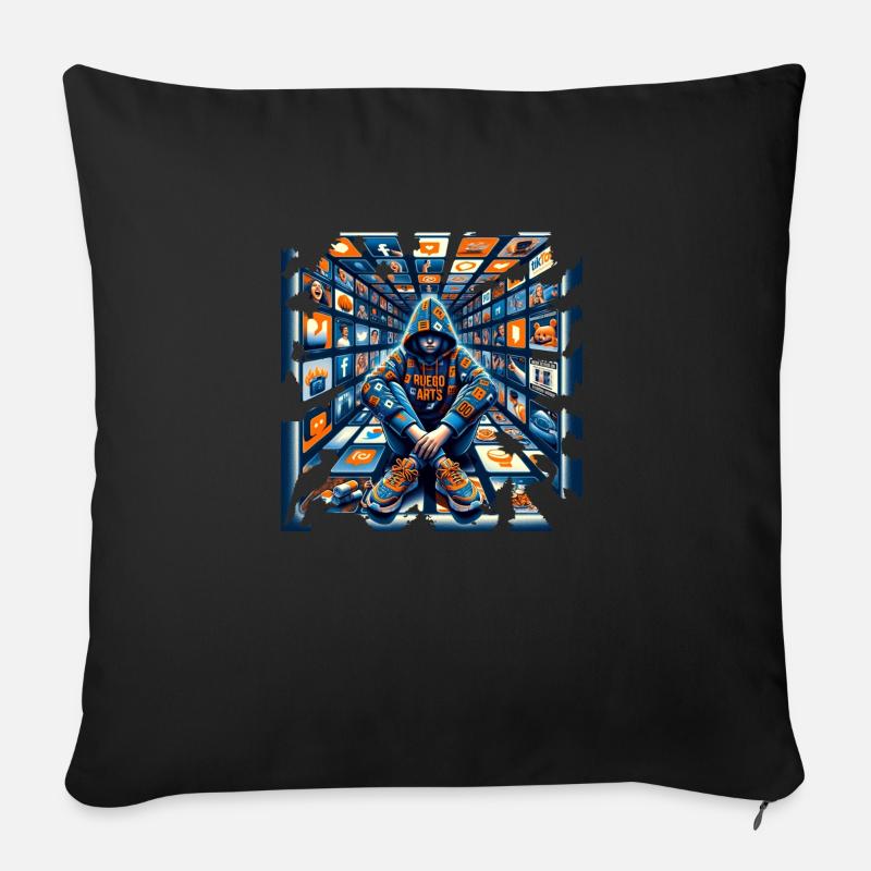 DigitalOverload - Sofakissen mit Füllung 45 x 45 cm - Schwarz