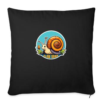 Slow down snail - Sofa pillow with filling 45cm x 45cm - black - Front