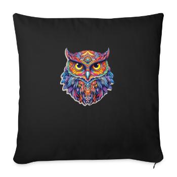 Owl - Sofa pillow with filling 45cm x 45cm - black - Front