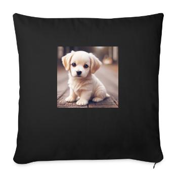 Chien 01 - Coussin et housse de 45 x 45 cm - noir - Devant