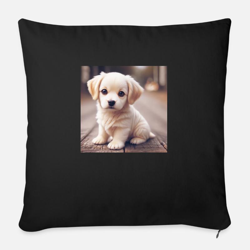 Hund 01 - Sofakissen mit Füllung 45 x 45 cm - Schwarz