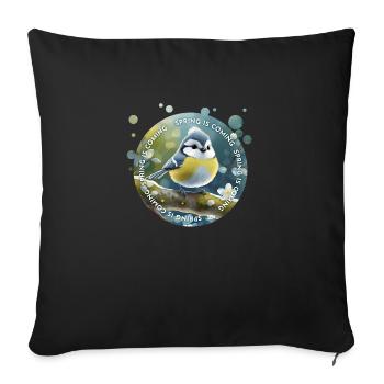 Le printemps est en train de se mettre en marche - Coussin et housse de 45 x 45 cm - noir - Devant