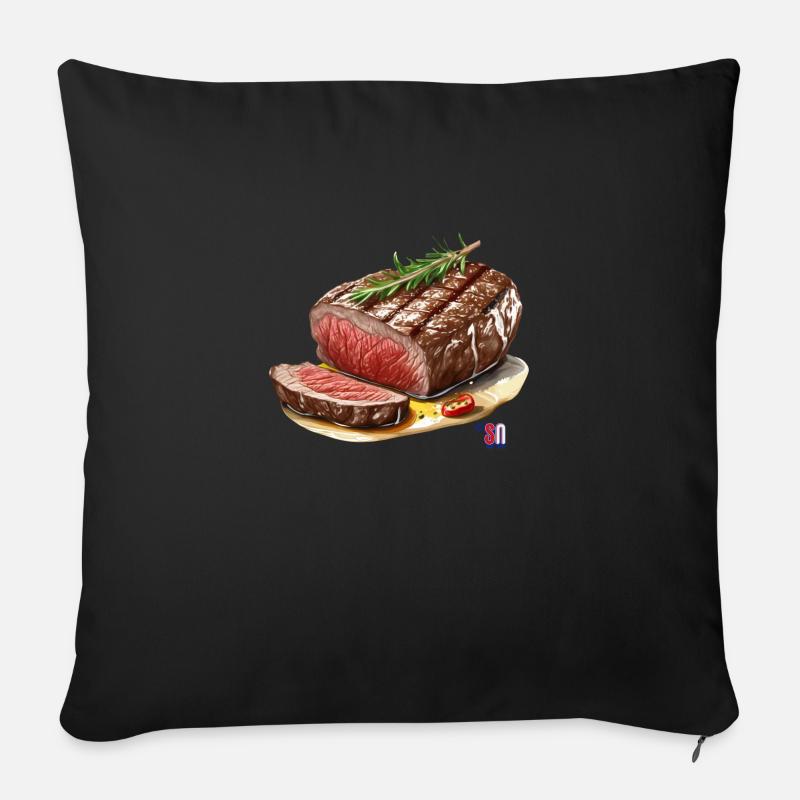 Steak - Sofa pillow with filling 45cm x 45cm - black