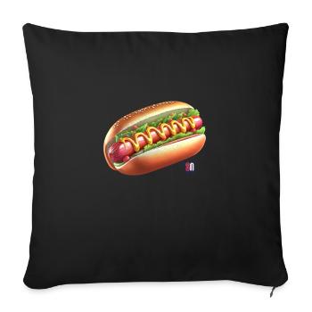 i love HotDOG - Sofa pillow with filling 45cm x 45cm - black - Front