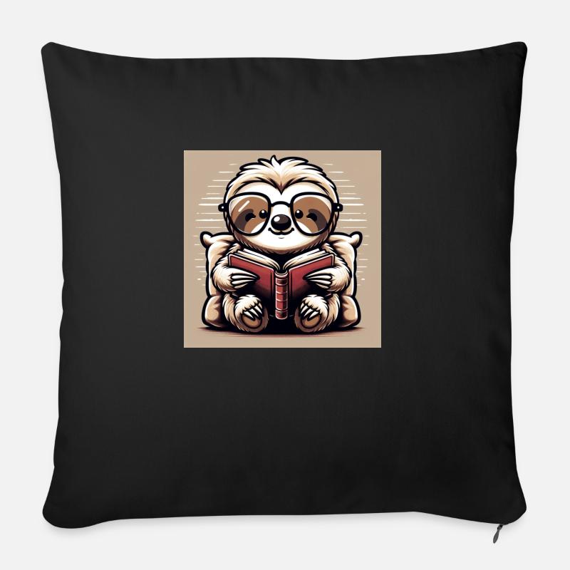 Bücherwurm - Sofakissen mit Füllung 45 x 45 cm - Schwarz