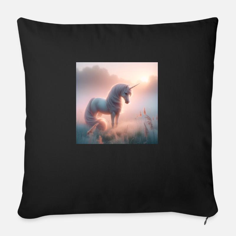 Einhorn - Sofakissen mit Füllung 45 x 45 cm - Schwarz