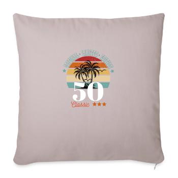 50-jähriges Jubiläum Original Retro in limitierter Auflage - Sofakissen mit Füllung 45 x 45 cm - helles Taupe - Vorne