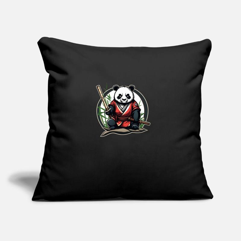 Samurai Panda in his garden Sofa pillow with filling 45cm x 45cm