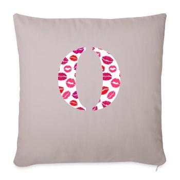 Letter o kisses - Sofa pillow with filling 45cm x 45cm - light taupe - Front