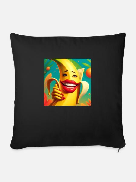 FRECHE BANANE - Sofakissen mit Füllung 45 x 45 cm - Schwarz