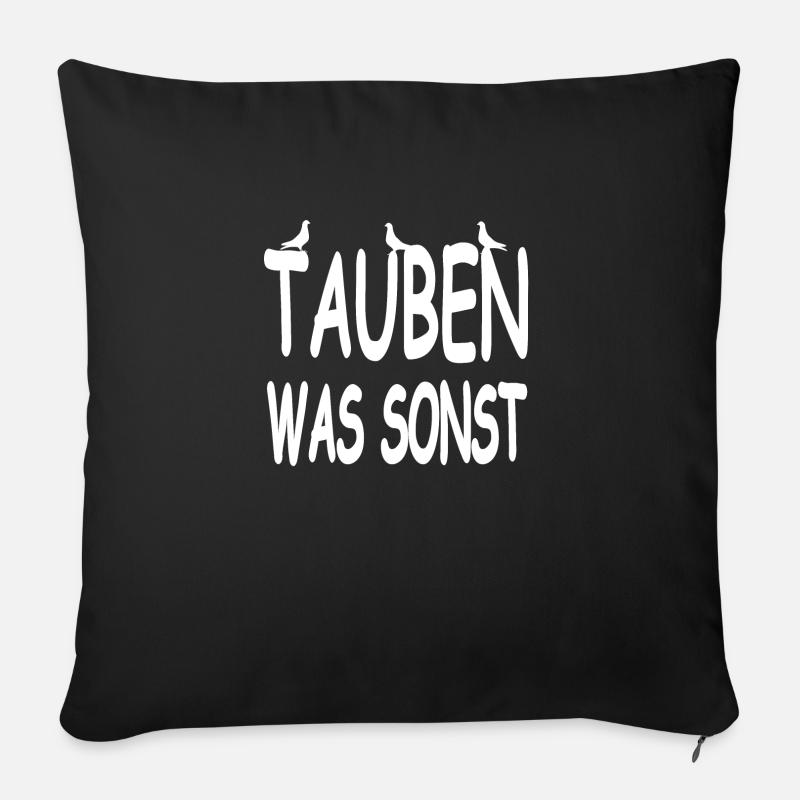 Tauben - Sofakissen mit Füllung 45 x 45 cm - Schwarz