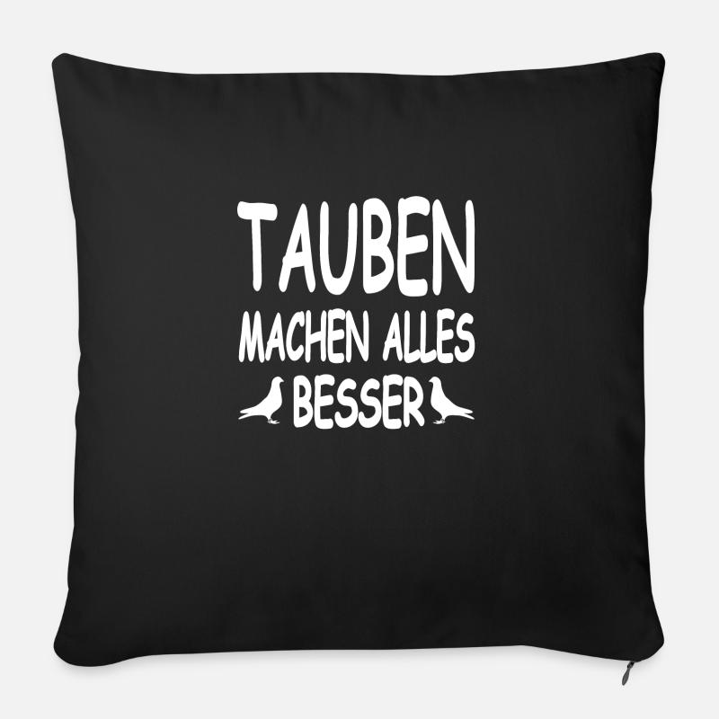 Tauben - Sofakissen mit Füllung 45 x 45 cm - Schwarz