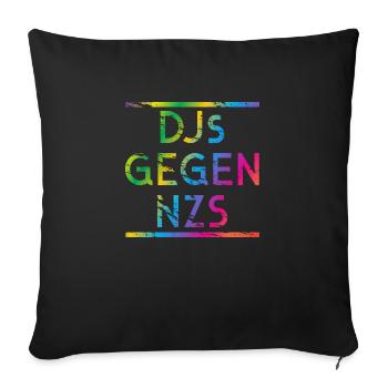 DJs gegen NZS Rainbow - Sofakissen mit Füllung 45 x 45 cm - Schwarz - Vorne