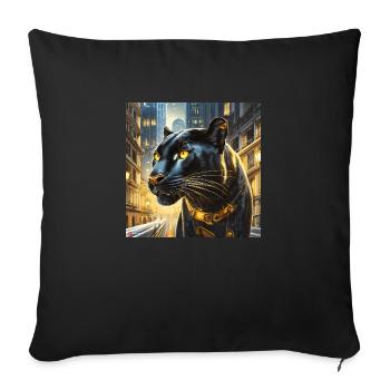 SCHWARZE KATZE - Sofakissen mit Füllung 45 x 45 cm - Schwarz - Vorne