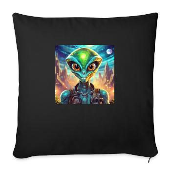 Firefly personnage drole extraterrestre 28830 - Coussin et housse de 45 x 45 cm - noir - Devant