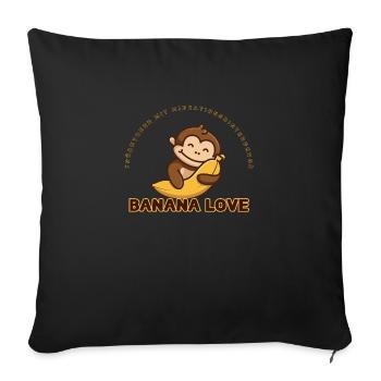Banana Love Früchtchen mit Migrationshintergrund! - Sofakissen mit Füllung 45 x 45 cm - Schwarz - Vorne