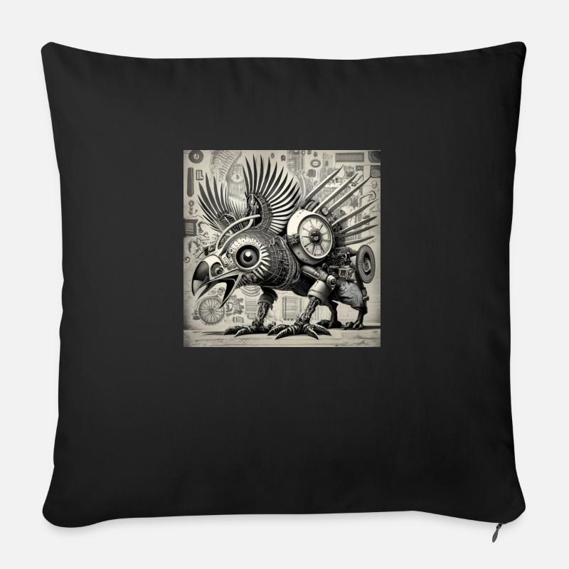 Cyborg im Phönix-Stil Steampunk Cyberpunk - Sofakissen mit Füllung 45 x 45 cm - Schwarz
