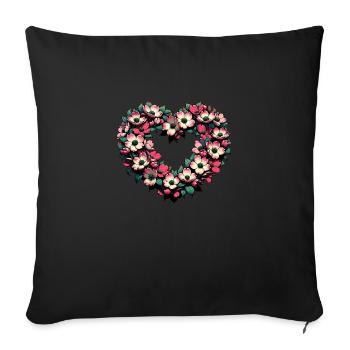 Cherry Blossom - Sofa pillow with filling 45cm x 45cm - black - Front