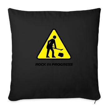 Warning signal craftsman with saw - Sofa pillow with filling 45cm x 45cm - black - Front