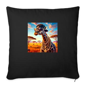G-Raffe | Animal Rapper Collection - Sofa pillow with filling 45cm x 45cm - black - Front