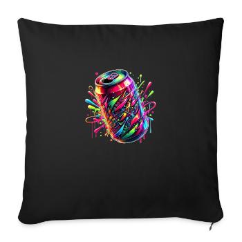 Neon Splash Canvazz - Sofakissen mit Füllung 45 x 45 cm - Schwarz - Vorne