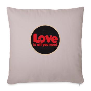 L’amour (c’est tout ce dont vous avez besoin) Œuvres d’art originales - Coussin et housse de 45 x 45 cm - taupe clair - Devant