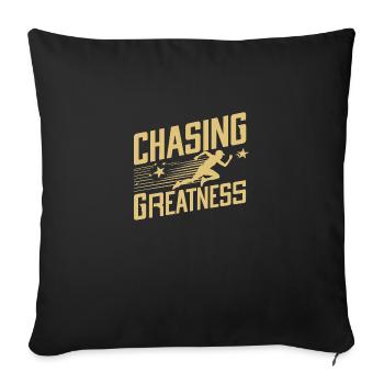 CHASING GREATNESS - Sofa pillow with filling 45cm x 45cm - black - Front
