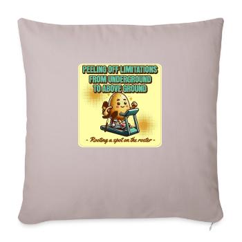 Potato poem for paintball fittness. - Sofa pillow with filling 45cm x 45cm - light taupe - Front