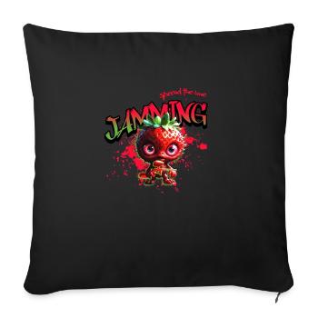 Partagez l’amour, jouons avec le paintball - Coussin et housse de 45 x 45 cm - noir - Devant