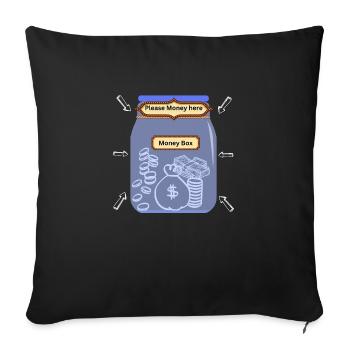 Spardose - Sofakissen mit Füllung 45 x 45 cm - Schwarz - Vorne