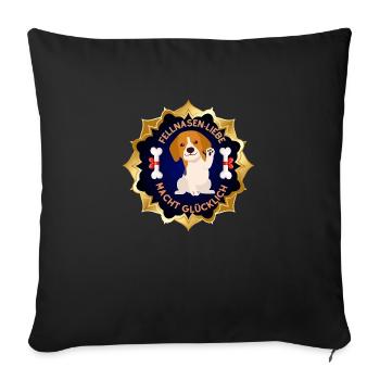 Fellnasen Liebe - Sofakissen mit Füllung 45 x 45 cm - Schwarz - Vorne