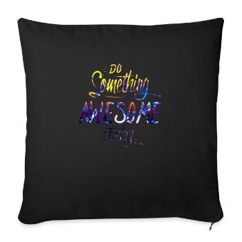 slogan illustration style art vector fashion graphics - Sofa pillow with filling 45cm x 45cm - black - Front
