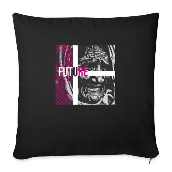 Future #2 - Coussin et housse de 45 x 45 cm - noir - Devant