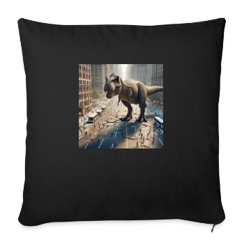 t rex - Coussin et housse de 45 x 45 cm - noir - Devant