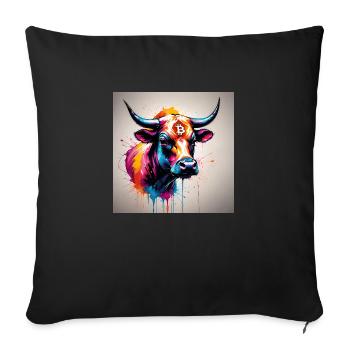 Bitcoin Bull - Sofakissen mit Füllung 45 x 45 cm - Schwarz - Vorne