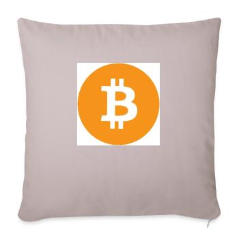 Bitcoin Logo White Background - Coussin et housse de 45 x 45 cm - taupe clair - Devant